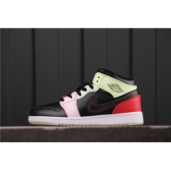 Air Jordan 1 Mid Glow in the dark Black Pink Green AV5174-076